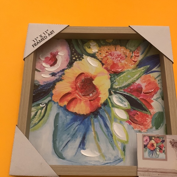 flower framed art 11 x 11 - Picture 4 of 4